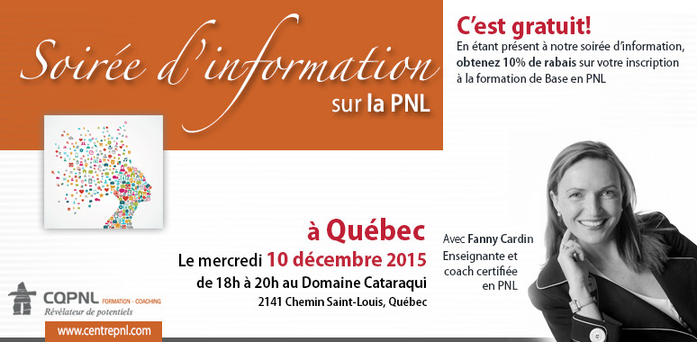 CQPNL, soirée d'information sur notre parcours PNL