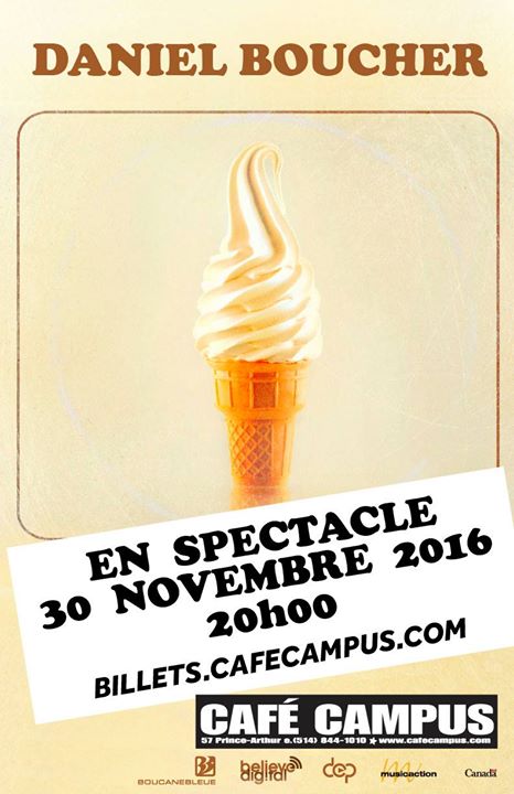 Daniel Boucher en spectacle // 30 novembre 2016 au Café Campus