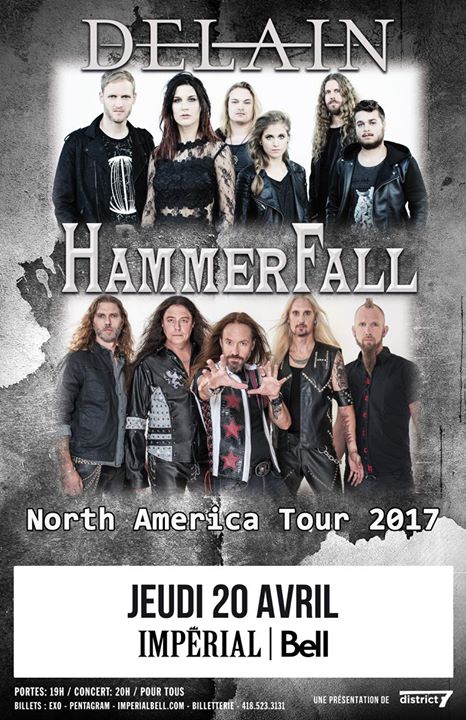 Delain et Hammerfall // Jeudi 20 avril 2017 // Imperial Bell