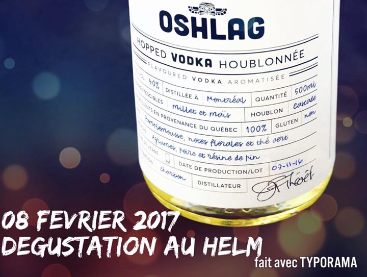 Dégustation Oshlag ! Ce mercredi! 