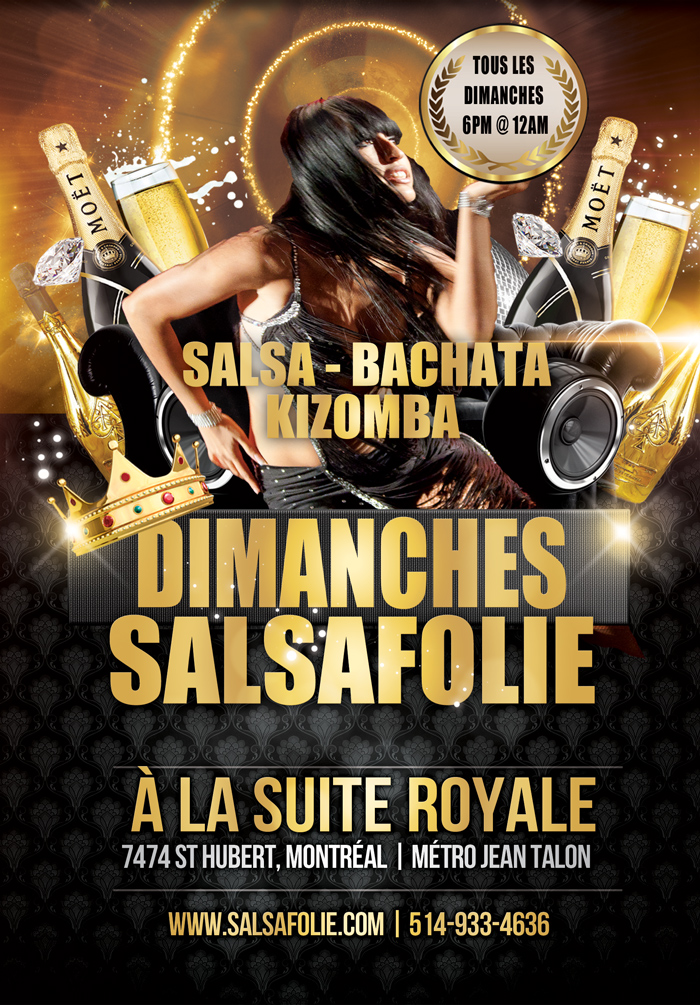Dimanches Salsafolie à la Suite Royale - Soirées latines: Salsa-Bachata-Merengue et +
