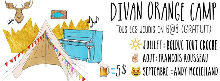 DIVAN ORANGE CAMP avec MARTIN GOYETTE