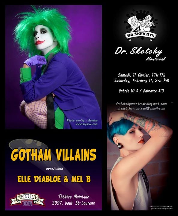 Dr. Sketchy Montréal - Gotham Villains avec Elle Diabloe & Mel