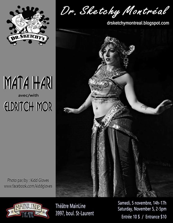 Dr. Sketchy Montréal - Mata Hari avec/with Eldritch Mór