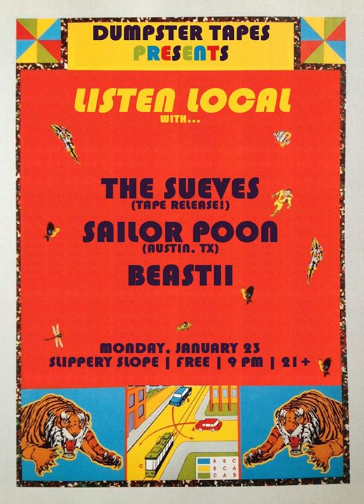 Dumpster Tapes Presents: The Sueves, Sailor Poon (TX), Beastii