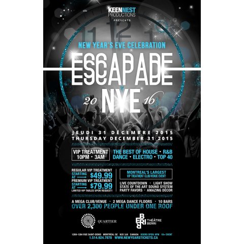 ESCAPADE NYE 2016 @ Quartier Nightclub/ BERRI Theatre
