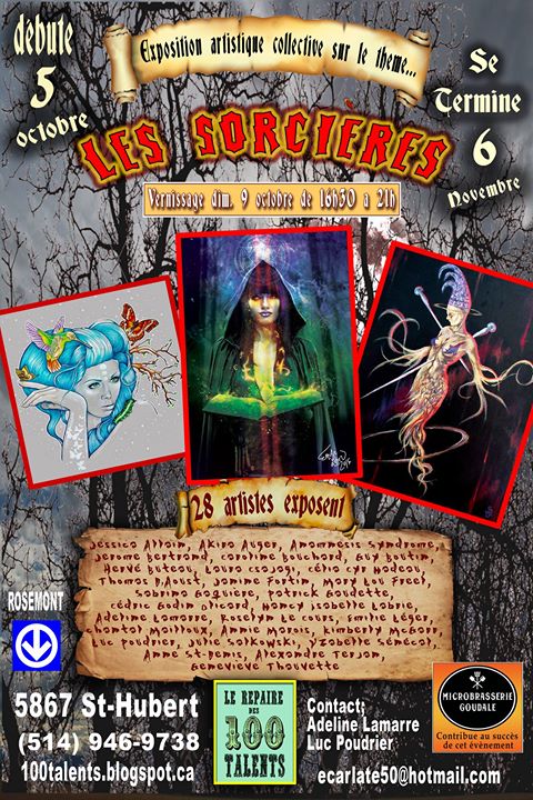 Exposition collective sur les sorcières.