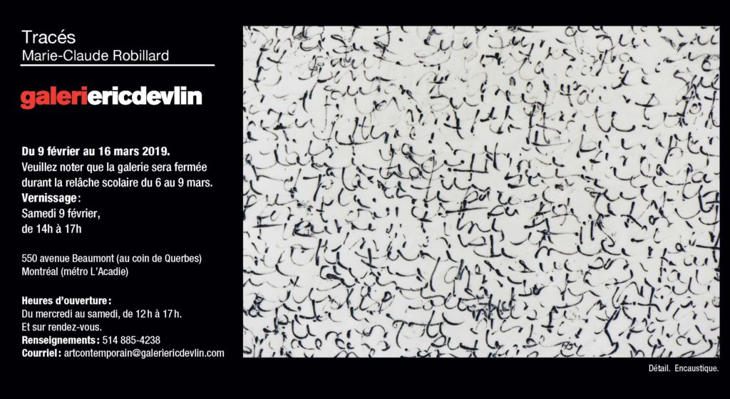 Exposition 'Tracés' de Marie-Claude Robillard