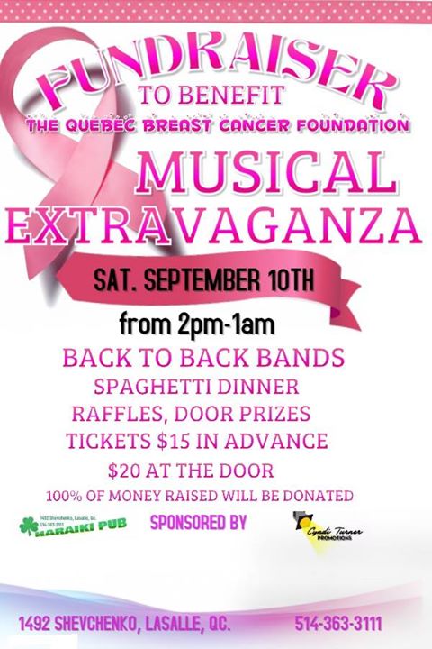 Fundraiser to benefit the Quebec Breast Cancer Foundation