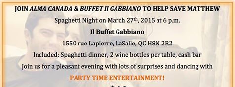 Help Save Matthew campaign! / Aider à Sauver Matthew !