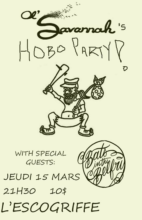 Hobo Party! w/Ol' Savannah+Bats in the Belfry