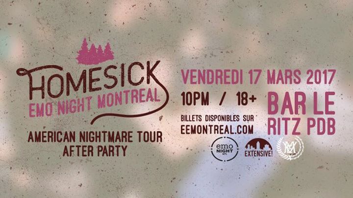 Homesick Emo Night Montreal-17 mars,2017 // Bar Le Ritz PDB