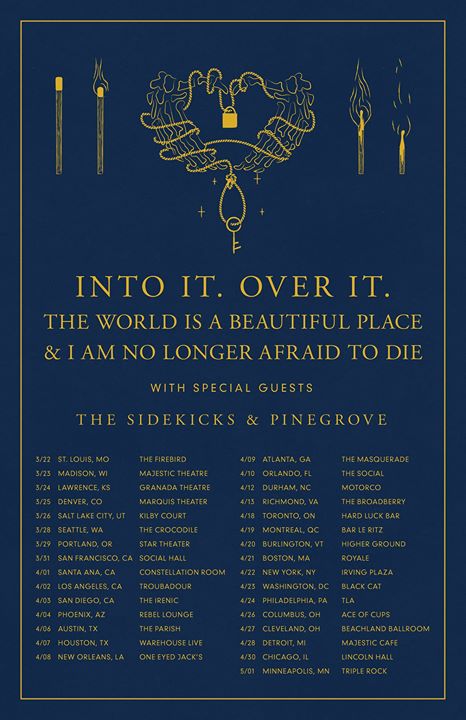 INTO IT. OVER IT. et TWIABP et THE SIDEKICKS et PINEGROVE au Bar le "Ritz" PDB