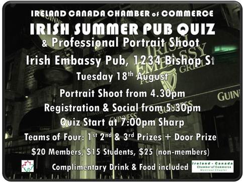 Ireland Canada Chamber of Commerce Pub Quiz