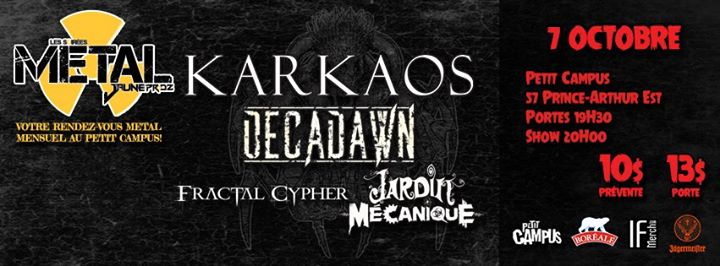 Jaune Prodz présente ; Karkaos, Decadawn, Fractal Cypher et Jardin Mécanique