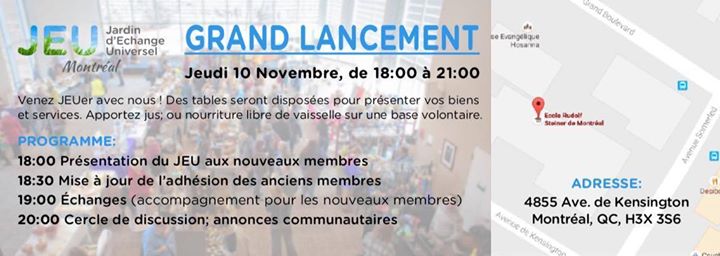 JEU-Première rencontre du Jardin d'Échange Universel Montréalais