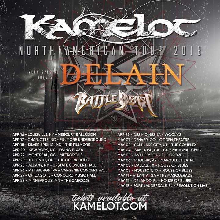 Kamelot with Delain and Battle Beast at Métropolis, Montreal