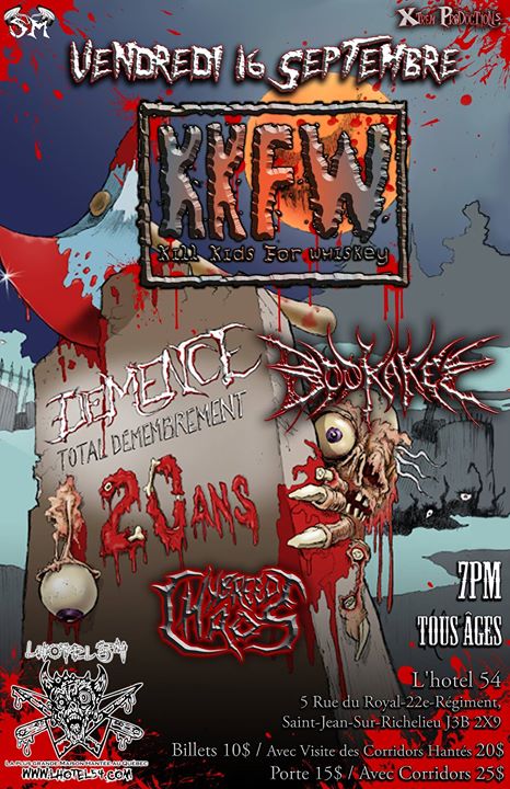 Kill Kids For Whiskey, Démence, Bookakee & Hybreed Chaos - Live à L'Hotel 54 Vendredi 16 Septembre