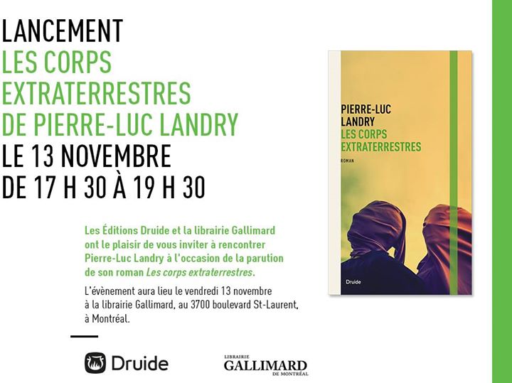 LANCEMENT À MONTRÉAL — « Les corps extraterrestres » de Pierre-Luc Landry