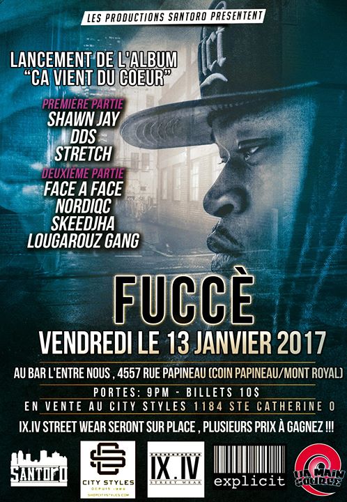 Lancement de l'album " Ca vient du coeur" de Fucce a Montreal
