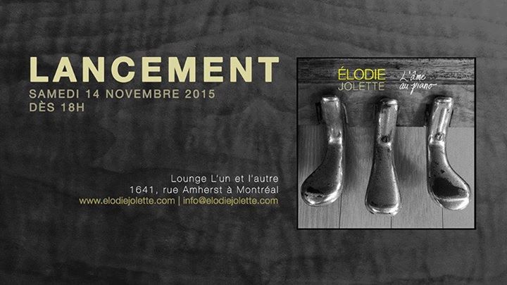 Lancement L'Âme au piano d'Élodie Jolette