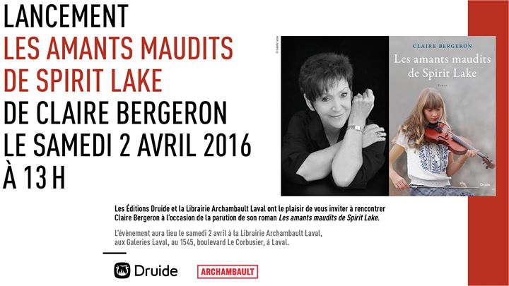 LANCEMENT — «Les amants maudits de Spirit Lake » de Claire Bergeron