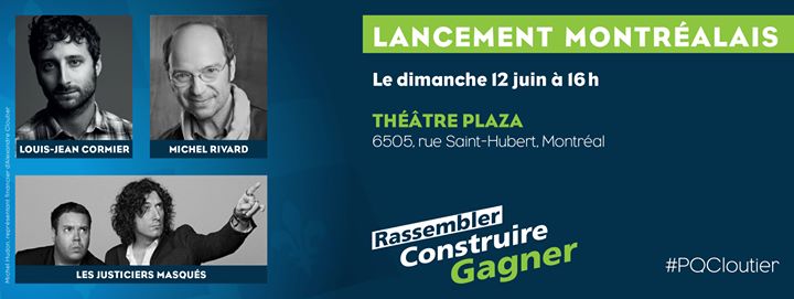 Lancement montréalais d'Alexandre Cloutier