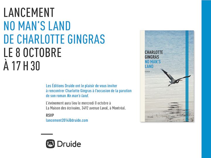 LANCEMENT — « No man's land » de Charlotte Gingras