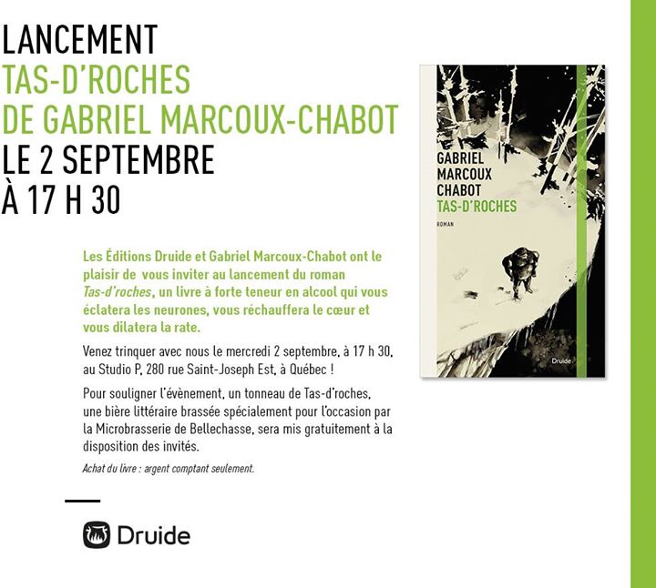 LANCEMENT — « Tas-d'roches » de Gabriel Marcoux-Chabot