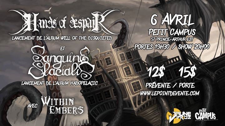 Lancements Hands of Despair & Sanguine Glacialis + Within Embers