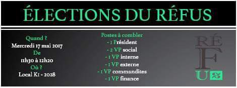Élections REFUS comité ÉTÉ 2017