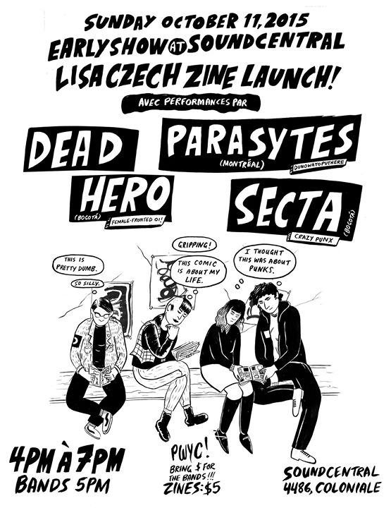 Lisa Czech zine launch with DEAD HERO, SECTA, PARASYTES!