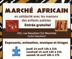 Marché Africain en solidarité avec les parents d'enfants autistes