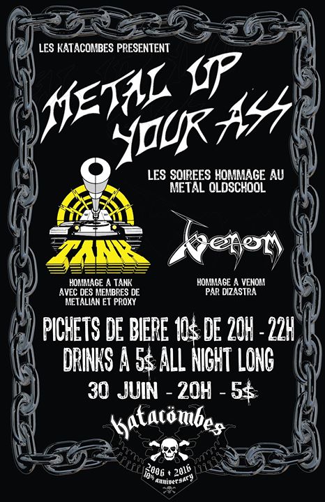 Metal Up Your Ass: Soirée Hommage à TANK et VENOM