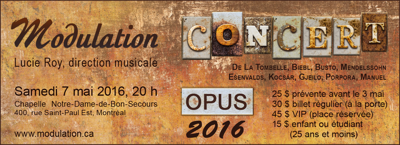 Modulation en concert - Opus 2016