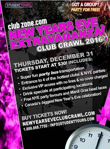 Montreal NYE Club Crawl 2016
