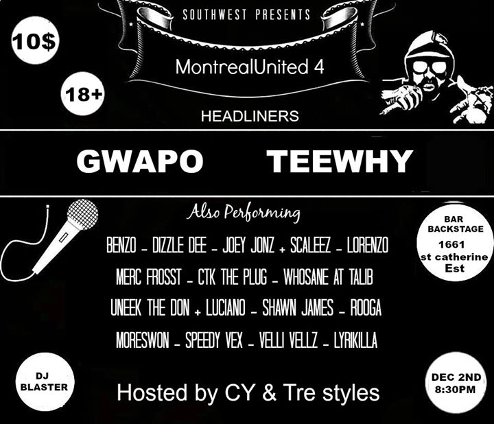 MontrealUnited4 @BarBackstage Hosted by CY&TreStyles