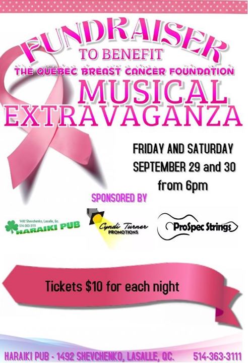 Musical Extravaganza..Quebec Breast Cancer Foundation Fundraiser