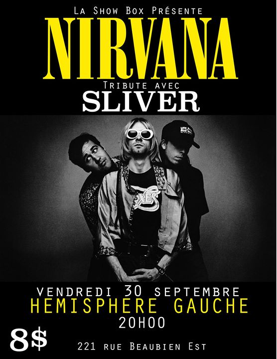 Nirvana Tribute avec Sliver le vendredi 30 septembre