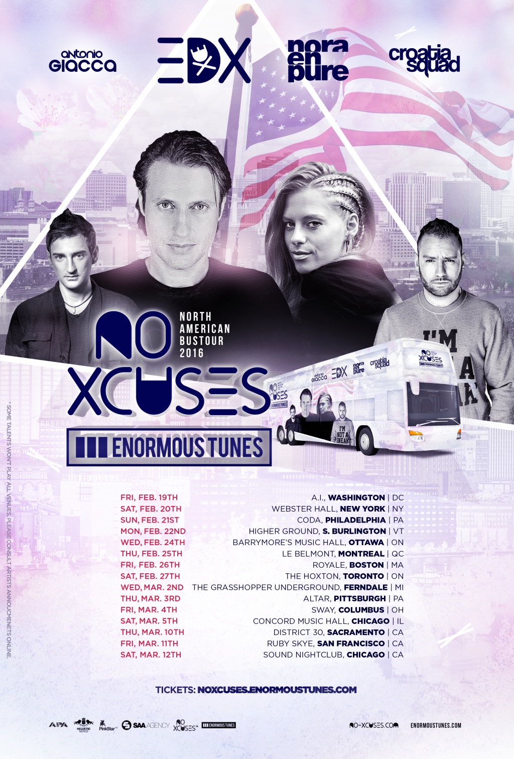 NO XCUSES vs. ENORMOUS TUNES TOUR ft. EDX, Nora En Pure & More