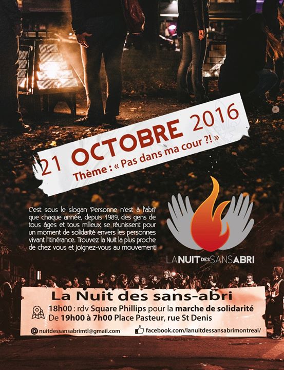 Nuit des sans-abri de Montréal: mobilisons nous !