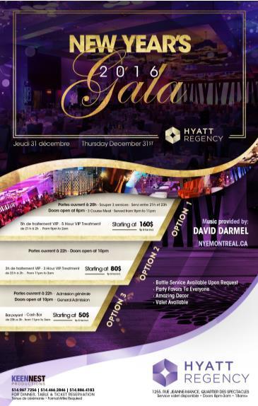 NYE '16 GALA AT HYATT REGENCY