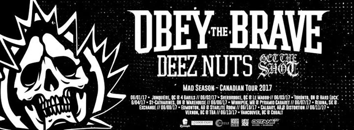 Obey The Brave • Deez Nuts • Get The Shot • Boundaries // Vendredi 2 juin 2017 // Le Magog