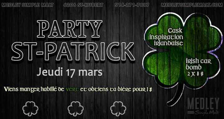 Party St-Patrick au Medley Simple Malt