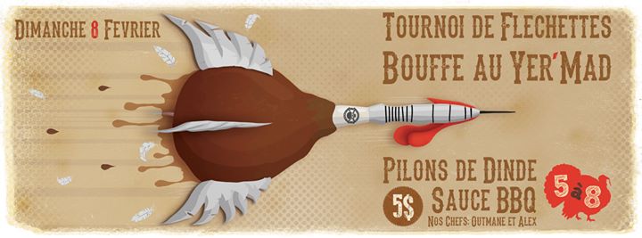 Pilon de dinde BBQ et tournoi de dards au Yer'Mad !