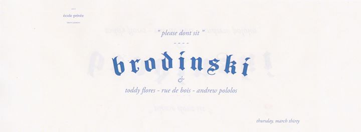 Please Don't Sit w/ Brodinski