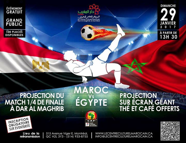 Projection À Dar Al Maghrib Du Match Maroc Vs Égypte Sur Écran Géant