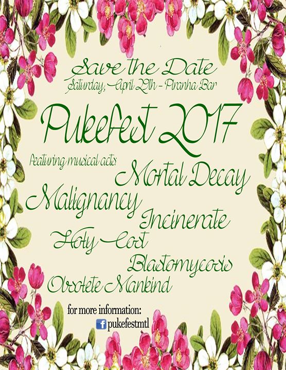 Pukefest 2017: Mortal Decay, Malignancy & guests