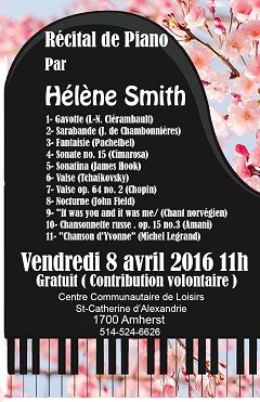 Récital de Piano classique par Hélène Smith