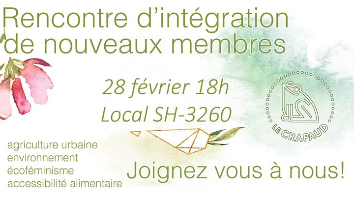Rencontre d'intégration - Le Crapaud